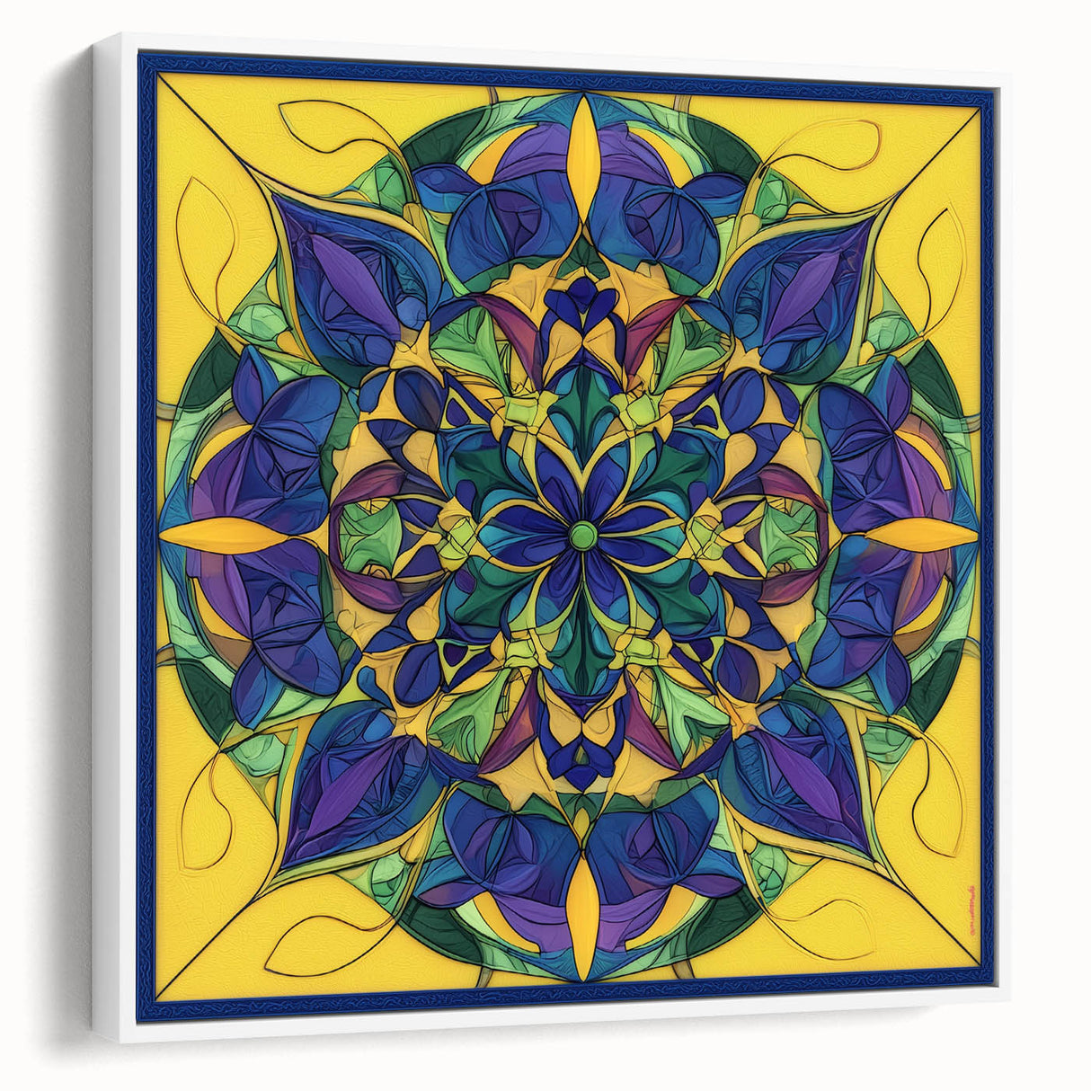 Colorful Mandala Living Room Wall Art – Modern Canvas & Framed Print