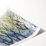 Abstract floral design canvas print featuring vibrant colors and intricate patterns, elegantly rolled and secured for easy shipping. Perfect for modern home decor.