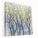 Stretched canvas artwork showcasing vibrant abstract floral designs in a side view, highlighting rich colors and intricate details, perfect for modern home decor.