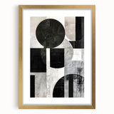 Abstract minimalist wall art framed with a gold border, showcasing soft hues of beige and white. Ideal for modern decor, enhancing any living space with elegance.