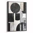 Abstract minimalist wall art in a sleek black frame, showcasing a modern design with subtle textures, perfect for enhancing contemporary decor.