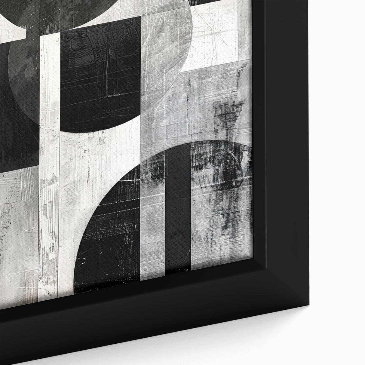 Close-up of framed minimalist abstract wall art showcasing soft pastel colors and geometric shapes, perfect for modern home decor and artistic ambiance.