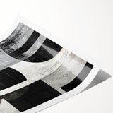 Abstract minimalist wall art print showcasing soft pastel colors and geometric shapes, elegantly rolled and ready for framing, perfect for modern decor.