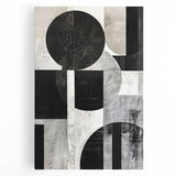 Abstract minimalist wall art stretched on canvas, showcasing soft pastel colors and geometric shapes, perfect for modern home decor and artistic expression.