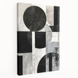Abstract minimalist wall art printed on stretched canvas, showcasing soft beige and muted blue tones, ideal for contemporary home decor.