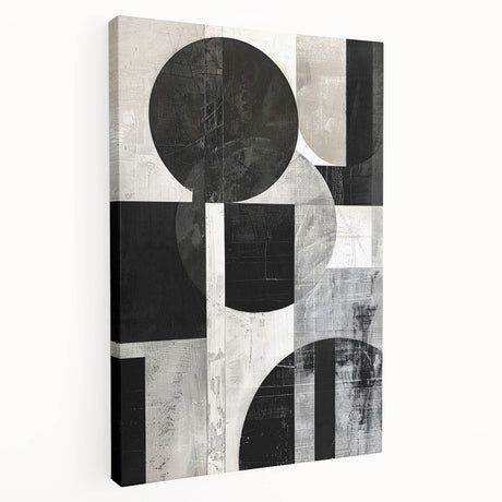 Abstract minimalist wall art printed on stretched canvas, showcasing soft beige and muted blue tones, ideal for contemporary home decor.