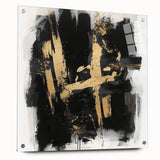 Urban Chic Modern Abstract Wall Art – Black & Gold Canvas Print