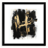 Urban Chic Modern Abstract Wall Art – Black & Gold Canvas Print