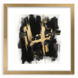 Urban Chic Modern Abstract Wall Art – Black & Gold Canvas Print