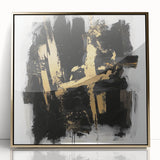 Urban Chic Modern Abstract Wall Art – Black & Gold Canvas Print