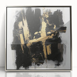 Urban Chic Modern Abstract Wall Art – Black & Gold Canvas Print