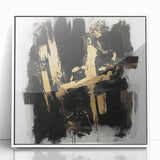 Urban Chic Modern Abstract Wall Art – Black & Gold Canvas Print