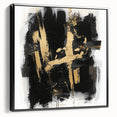Urban Chic Modern Abstract Wall Art – Black & Gold Canvas Print