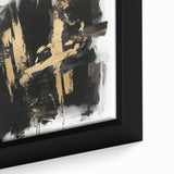 Urban Chic Modern Abstract Wall Art – Black & Gold Canvas Print