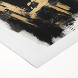 Urban Chic Modern Abstract Wall Art – Black & Gold Canvas Print