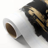 Urban Chic Modern Abstract Wall Art – Black & Gold Canvas Print