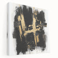 Urban Chic Modern Abstract Wall Art – Black & Gold Canvas Print