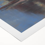 Modern Wall Art - Atmospheric Blue Lake under Black Rock for Tranquil Decor