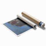 Modern Wall Art - Atmospheric Blue Lake under Black Rock for Tranquil Decor