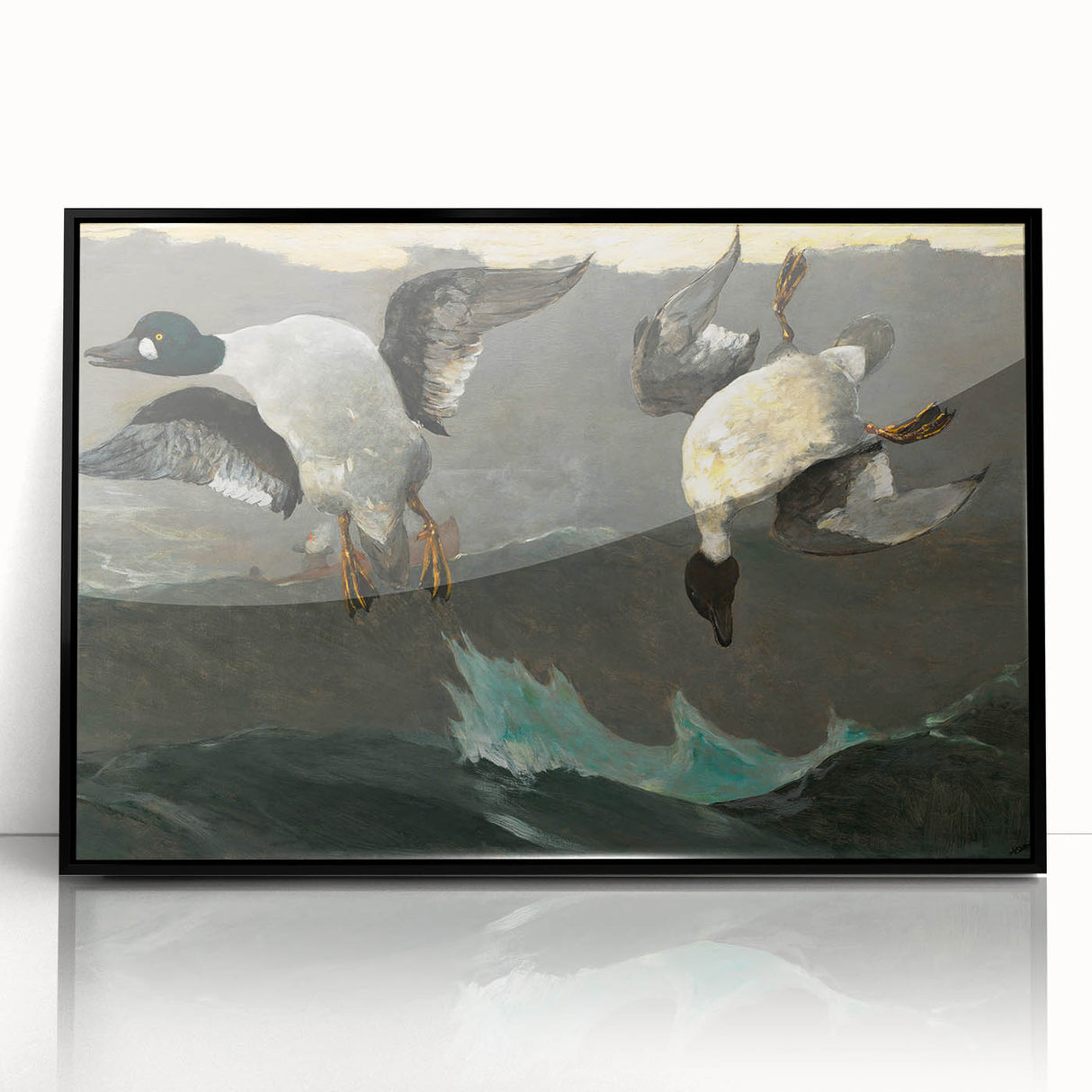 Dramatic Realism Art of Ducks in Flight - Fine Art Realism Canvas