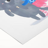 Cute Girl Holding Cat Girls Room Wall Art - Playful Kids Decor