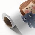 Cute Girl Holding Cat Girls Room Wall Art - Playful Kids Decor