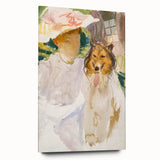 Romanticism Art: Woman with Collie - Famous Watercolor by John Sargent
