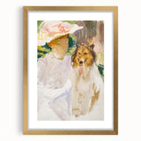 Romanticism Art: Woman with Collie - Famous Watercolor by John Sargent