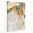 Romanticism Art: Woman with Collie - Famous Watercolor by John Sargent