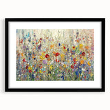 Colorful Dining Room Wall Art – Framed Floral Canvas Print