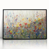 Colorful Dining Room Wall Art – Framed Floral Canvas Print
