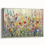 Colorful Dining Room Wall Art – Framed Floral Canvas Print