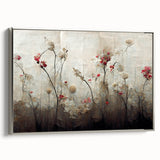 Abstract Floral Canvas Wall Art – Large Framed Art for Living Room