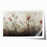 Abstract Floral Canvas Wall Art – Large Framed Art for Living Room