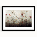 Abstract Floral Canvas Wall Art – Large Framed Art for Living Room