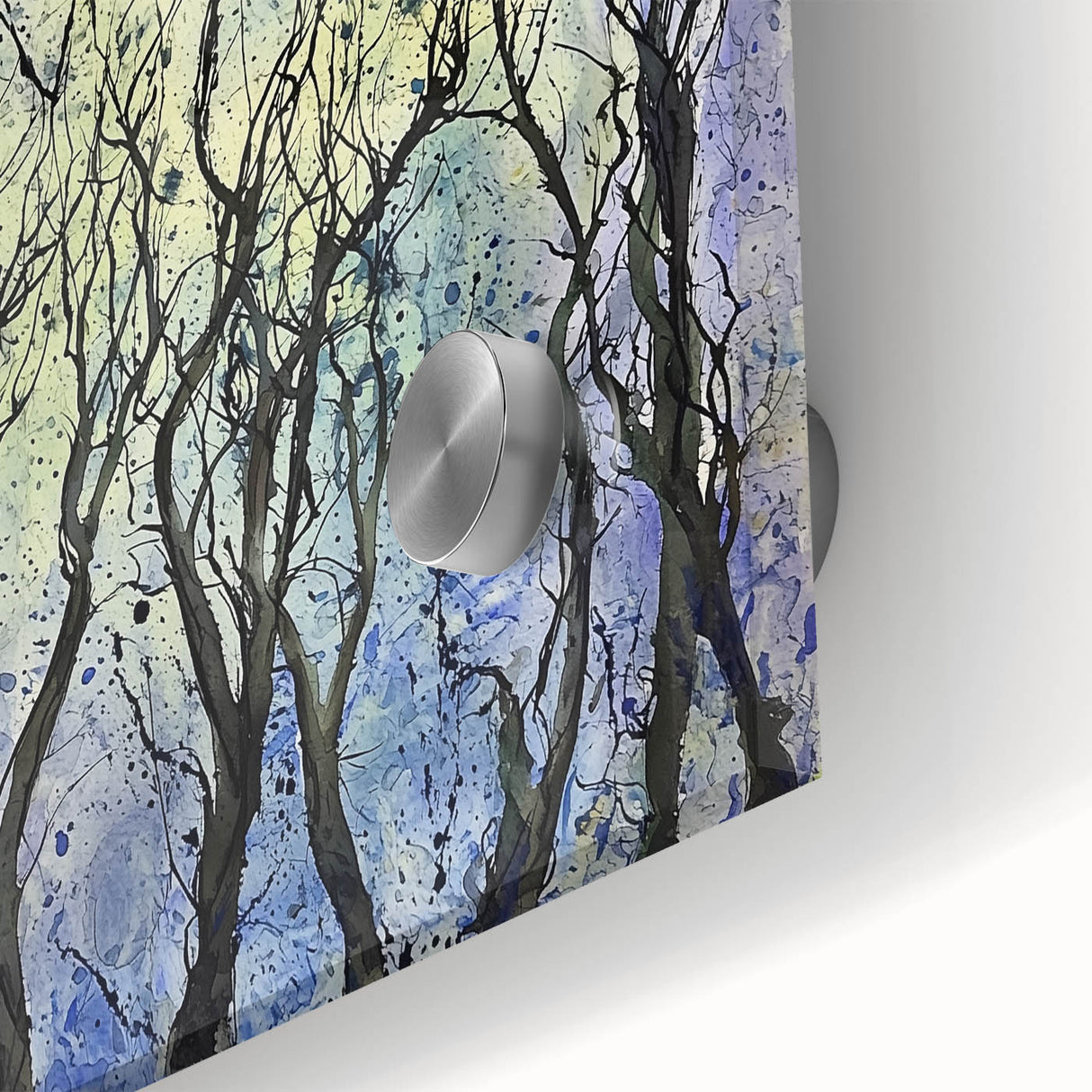 Vibrant abstract floral acrylic glass artwork showcasing intricate details and vivid colors, perfect for modern home decor and artistic expression.