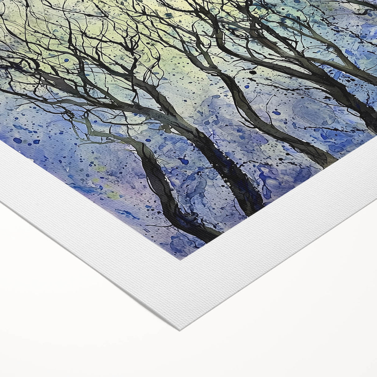 Abstract floral design rolled canvas artwork showcasing vibrant colors and intricate patterns, elegantly packaged in a protective cardboard tube for safe transport and storage. Ideal for adding a modern artistic touch to home decor.