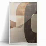 Framed abstract minimalist wall art featuring a white acrylic design with clean lines and shapes, creating a modern aesthetic for contemporary interiors.