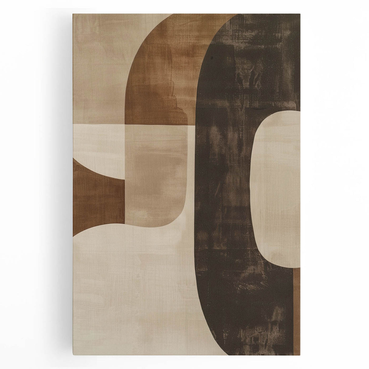 Abstract minimalist wall art design on stretched canvas, showcasing soft pastel colors and geometric shapes, perfect for modern home decor. This artwork adds a contemporary touch to any room, enhancing aesthetic appeal.