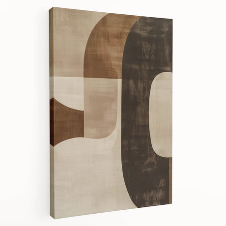 Abstract minimalist wall art on stretched canvas, showcasing soft pastel colors and geometric shapes, ideal for modern home decor and artistic spaces.