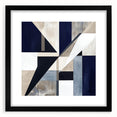 Geometric Abstract Wall Decor – Navy & Beige Modern Canvas Art
