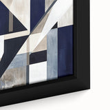 Geometric Abstract Wall Decor – Navy & Beige Modern Canvas Art