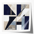 Geometric Abstract Wall Decor – Navy & Beige Modern Canvas Art
