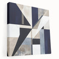 Geometric Abstract Wall Decor – Navy & Beige Modern Canvas Art