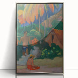 Tahitian Landscape Wall Art - Gauguin’s Mahana Maa, Exotic Impressionist Print
