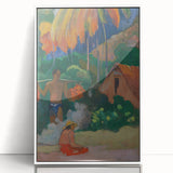 Tahitian Landscape Wall Art - Gauguin’s Mahana Maa, Exotic Impressionist Print