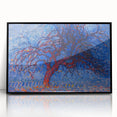 Bold Red Tree Wall Art - Vibrant Blue and Red Modern Nature Decor