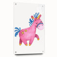 Magical Pink Unicorn Girls Room Wall Art - Fantasy Kids Decor
