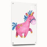 Magical Pink Unicorn Girls Room Wall Art - Fantasy Kids Decor