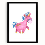 Magical Pink Unicorn Girls Room Wall Art - Fantasy Kids Decor